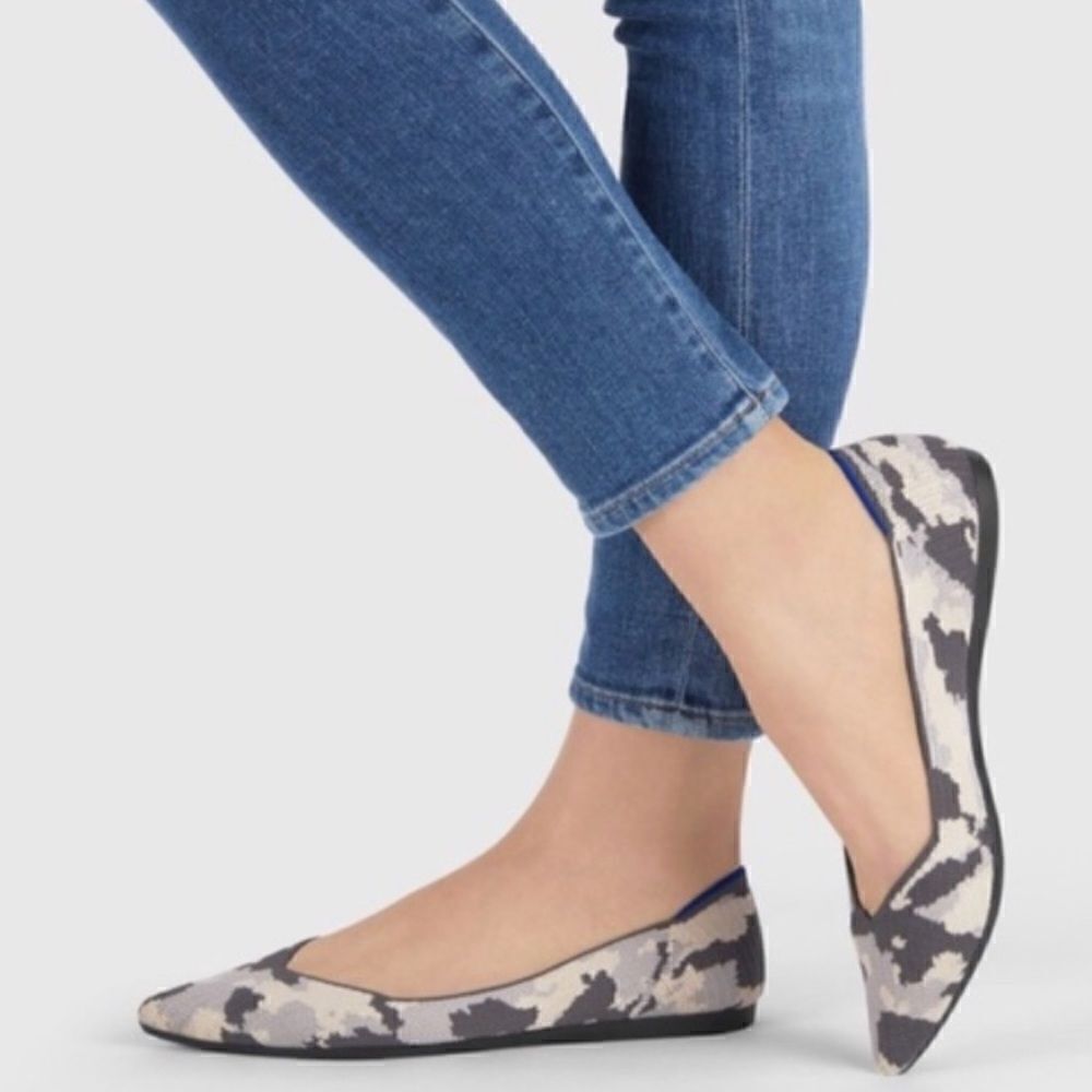 Rothy’s Ash Gray CamoThe Point Flat